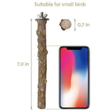 4 Piece Wood Bird Perch Wooden Hanging Toy Perch Toy for Conure Budgie and Other Small Birds - Rear View
