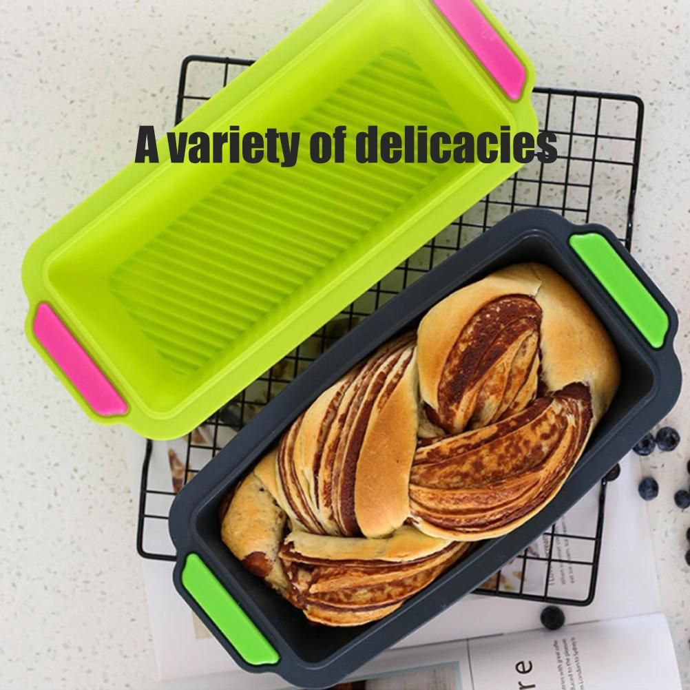 Silicone Baking Mold Loaf Bread Tray Rectangular Bread Baking Tool for DIY Homemade Cake Bread