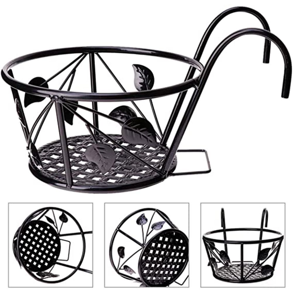 Iron Wire Hanging Flower Pot Holder Brackets Balcony Display Shelf Garden Plant Flower Holder Balcony Home Decoration