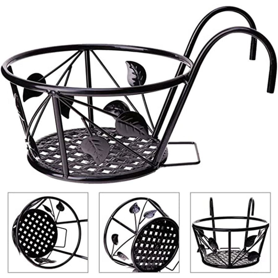 Iron Wire Hanging Flower Pot Holder Brackets Balcony Display Shelf Garden Plant Flower Holder Balcony Home Decoration