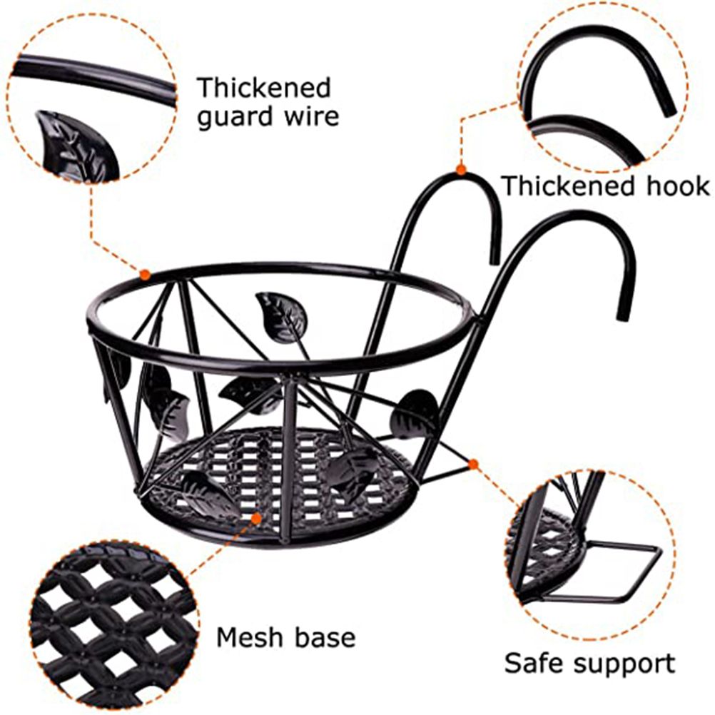 Iron Wire Hanging Flower Pot Holder Brackets Balcony Display Shelf Garden Plant Flower Holder Balcony Home Decoration