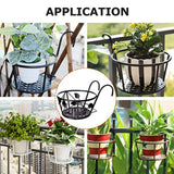 Iron Wire Hanging Flower Pot Holder Brackets Balcony Display Shelf Garden Plant Flower Holder Balcony Home Decoration - Top-Down View