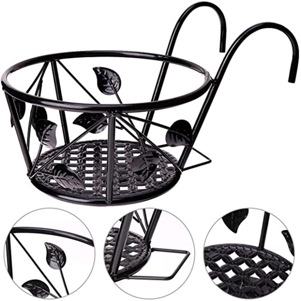 Iron Wire Hanging Flower Pot Holder Brackets Balcony Display Shelf Garden Plant Flower Holder Balcony Home Decoration