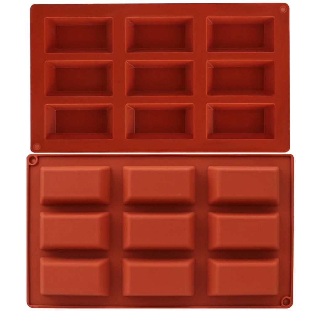 9 Cavity Flexible Baking Mold Rectangular Baking Mold DIY Candy Silicone Molds for Cakes Chocolate Soap