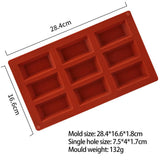9 Cavity Flexible Baking Mold Rectangular Baking Mold DIY Candy Silicone Molds for Cakes Chocolate Soap