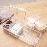 Spice Jars Transparent Spice Containers Kitchen Spice Jar with 4 Serving Spoons Spice Bottle Seasoning Box Set - Rear View