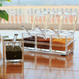 Spice Jars Transparent Spice Containers Kitchen Spice Jar with 4 Serving Spoons Spice Bottle Seasoning Box Set - Close-Up Angle