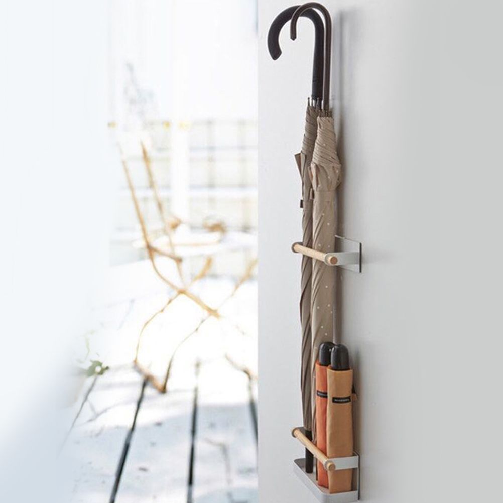 1 Set of Self Adhesive Wall Mounted Umbrella Rack Umbrella Holder Home Storage Supplies