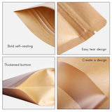 50Pcs Stand Up Pouch Bags Kraft Pouches with Tear Notch and Matte Window Resealable Zip Lock Food Storage Bags - Rear View