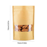 50Pcs Stand Up Pouch Bags Kraft Pouches with Tear Notch and Matte Window Resealable Zip Lock Food Storage Bags - Close-Up Angle