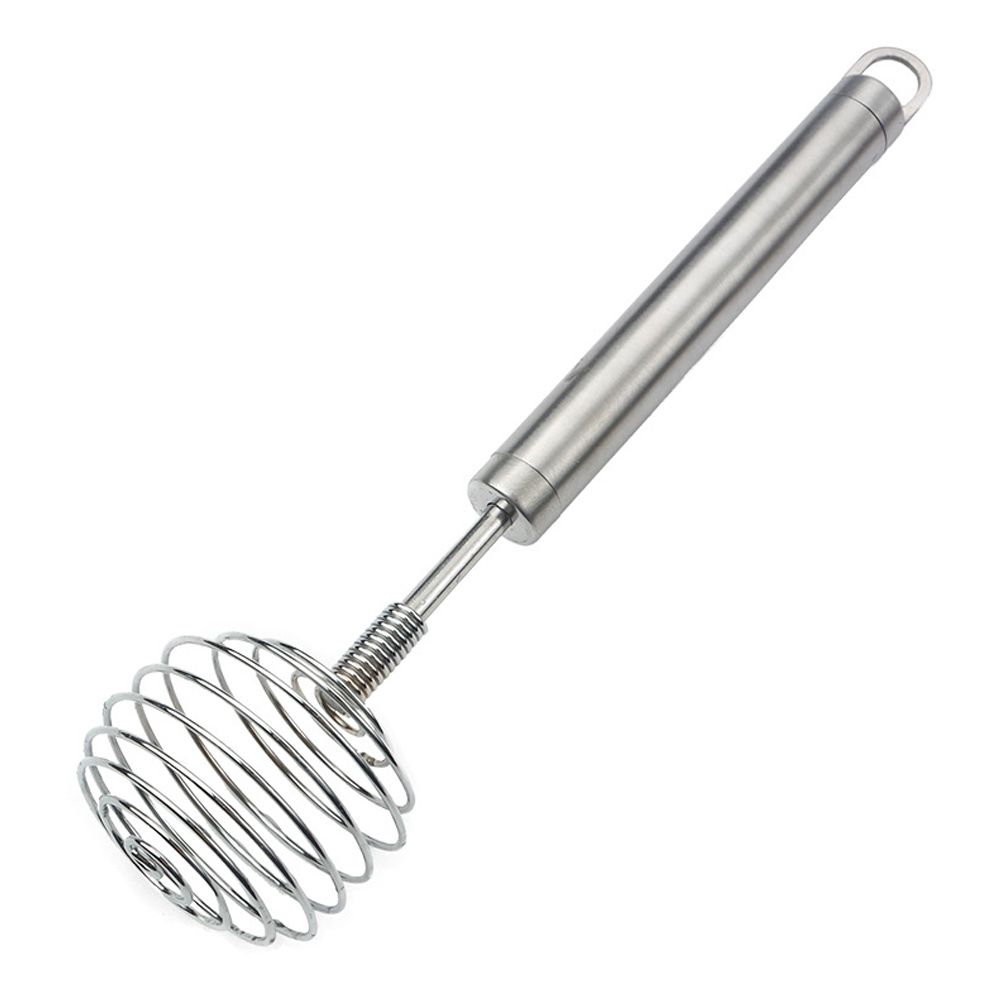 Stainless Steel Egg Beater Round Shaped Spring Milk Blender Handheld Egg Mixer