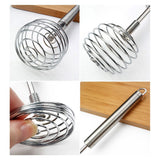 Stainless Steel Egg Beater Round Shaped Spring Milk Blender Handheld Egg Mixer