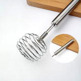 Stainless Steel Egg Beater Round Shaped Spring Milk Blender Handheld Egg Mixer