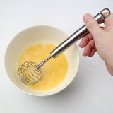 Stainless Steel Egg Beater Round Shaped Spring Milk Blender Handheld Egg Mixer