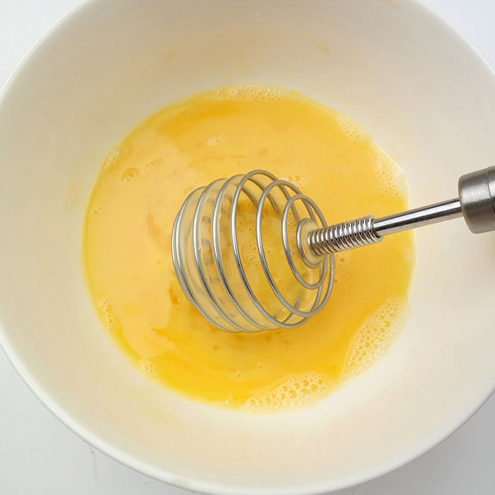 Stainless Steel Egg Beater Round Shaped Spring Milk Blender Handheld Egg Mixer
