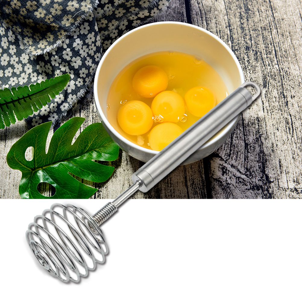 Stainless Steel Egg Beater Round Shaped Spring Milk Blender Handheld Egg Mixer