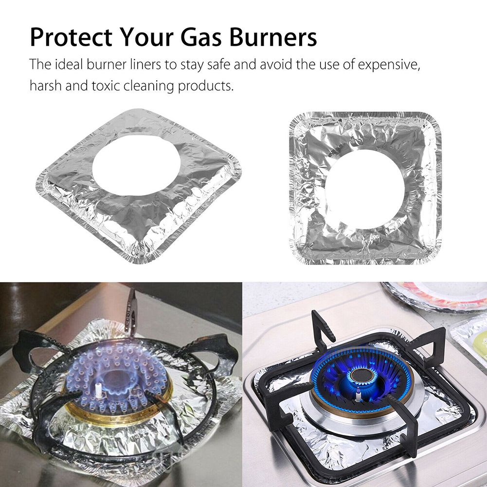 40Pcs Aluminum Foil Gas Top Disposable Bib Liners Stove Covers