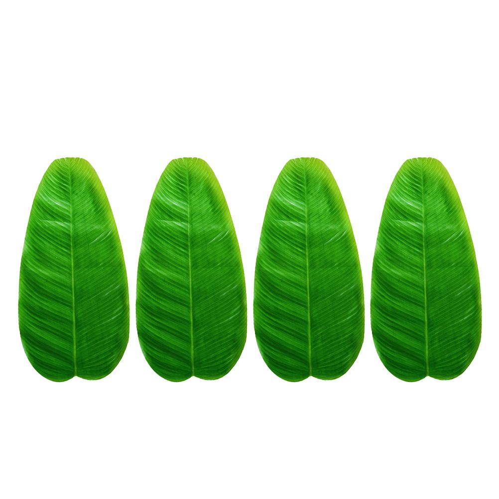4PCS Artificial Banana Leaves Large Tropical Leaves Decorations Party Supplies