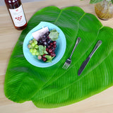 4PCS Artificial Banana Leaves Large Tropical Leaves Decorations Party Supplies - Rear View