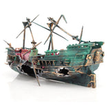 Aquarium Shipwreck Decorations Set Resin Ship Fish Tank Ornaments for Aquarium Environments Decor Accessories - Front View
