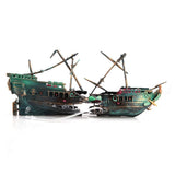 Aquarium Shipwreck Decorations Set Resin Ship Fish Tank Ornaments for Aquarium Environments Decor Accessories - Top-Down View
