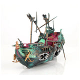 Aquarium Shipwreck Decorations Set Resin Ship Fish Tank Ornaments for Aquarium Environments Decor Accessories - Rear View