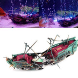 Aquarium Shipwreck Decorations Set Resin Ship Fish Tank Ornaments for Aquarium Environments Decor Accessories