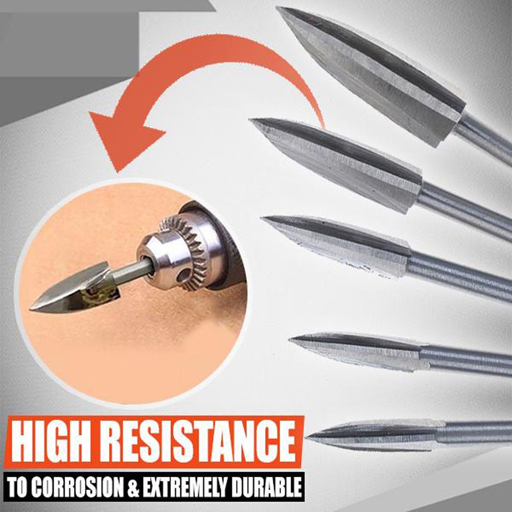 5Pcs/Set Wood Carving And Engraving Drill Bit Milling Cutter Root Carving Tools for DIY Woodworking Carving