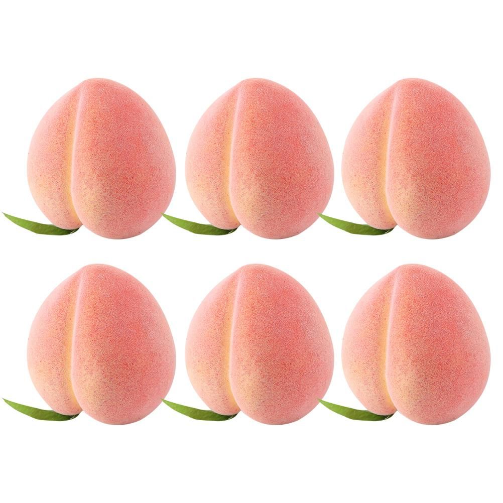 6PCS Artificial Peaches Simulation Peaches Fruits Vivid Props for Home Fruit Shop Supermarket Desk Decoration