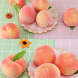 6PCS Artificial Peaches Simulation Peaches Fruits Vivid Props for Home Fruit Shop Supermarket Desk Decoration - Rear View