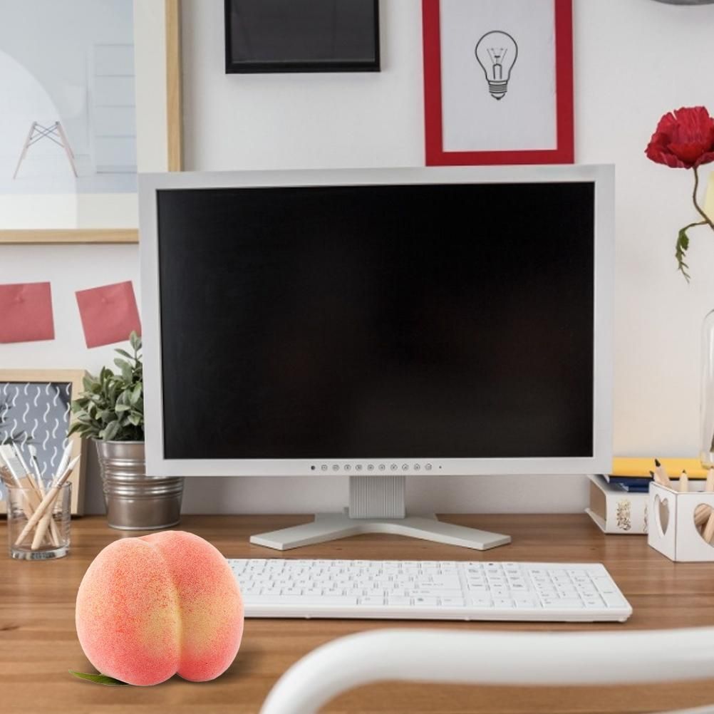 6PCS Artificial Peaches Simulation Peaches Fruits Vivid Props for Home Fruit Shop Supermarket Desk Decoration