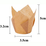 150 Pieces Mini Baking Cups Tulip Baking Cups Cupcake Liners Muffin Liners for Wedding Birthday Parties - Side View