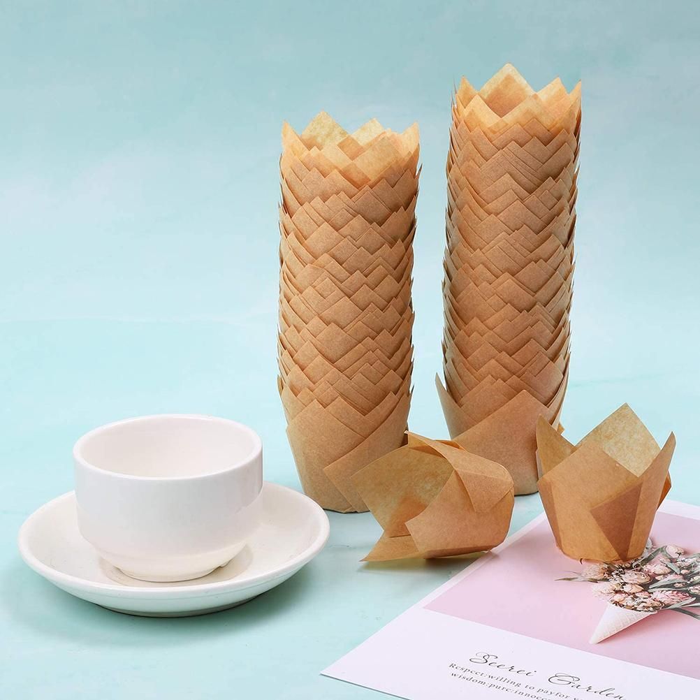 150 Pieces Mini Baking Cups Tulip Baking Cups Cupcake Liners Muffin Liners for Wedding Birthday Parties