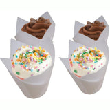 150 Pieces Mini Baking Cups Tulip Baking Cups Cupcake Liners Muffin Liners for Wedding Birthday Parties - Side View