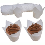 150 Pieces Mini Baking Cups Tulip Baking Cups Cupcake Liners Muffin Liners for Wedding Birthday Parties - Top-Down View