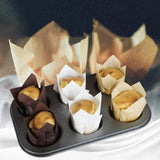 150 Pieces Mini Baking Cups Tulip Baking Cups Cupcake Liners Muffin Liners for Wedding Birthday Parties - Close-Up Angle