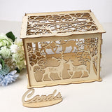 DIY Wedding Card Box Rustic Wood Card Box Gift Card Holder Card Box for Weddings Baby Showers Birthdays Graduations - Rear View