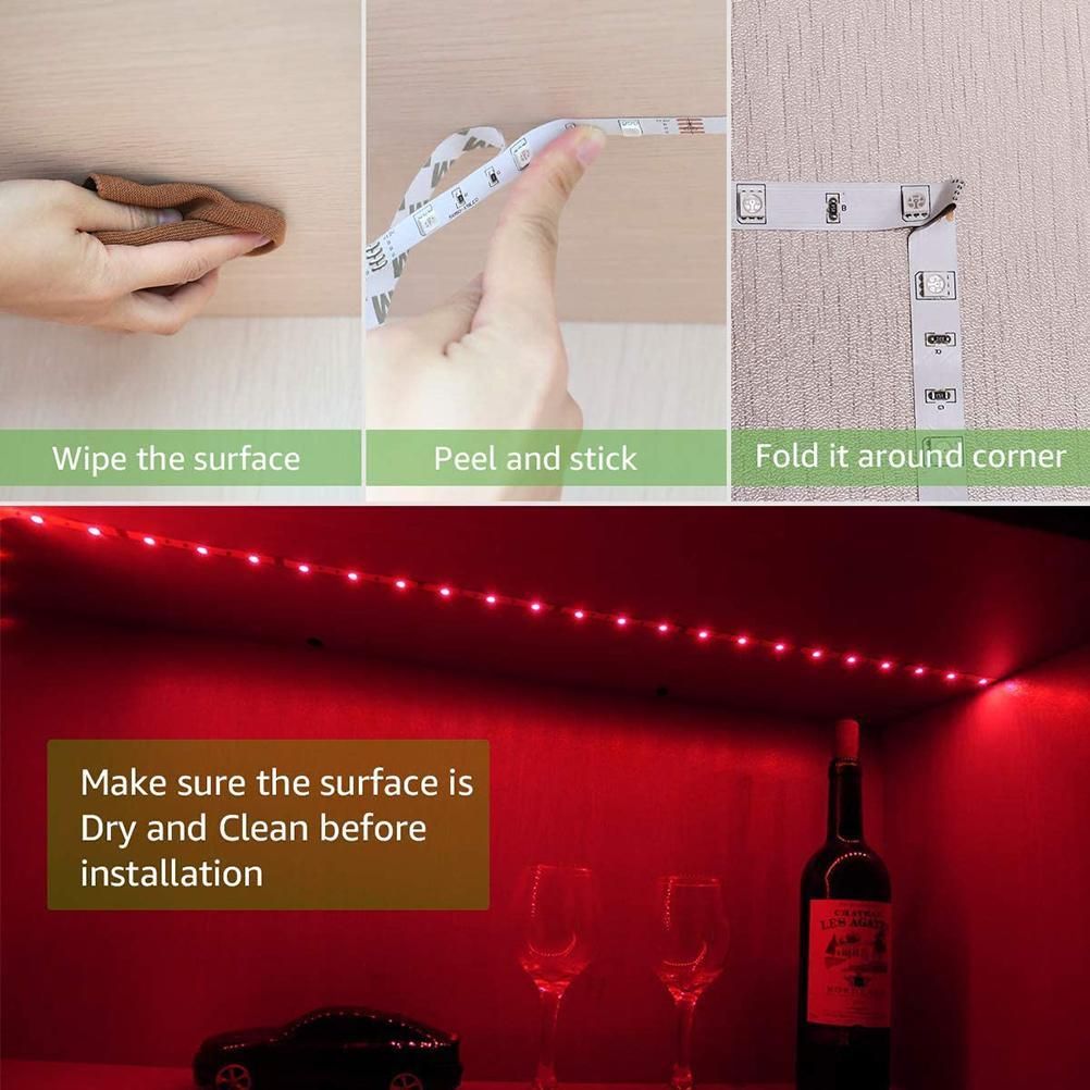 5V USB Led Strip Lights 16 Colors and 4 Modes Waterproof Flexible Color Changing RGB LED Light Strip with Rmote Control
