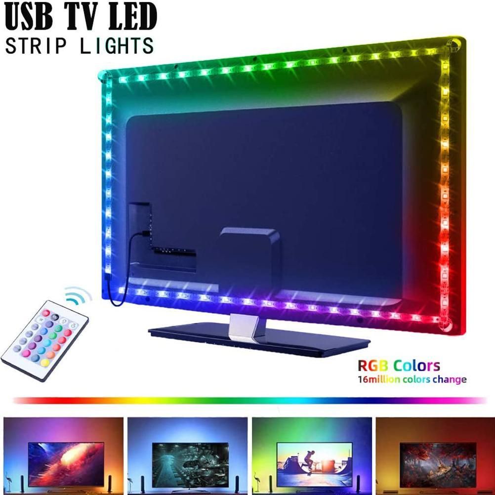 5V USB Led Strip Lights 16 Colors and 4 Modes Waterproof Flexible Color Changing RGB LED Light Strip with Rmote Control