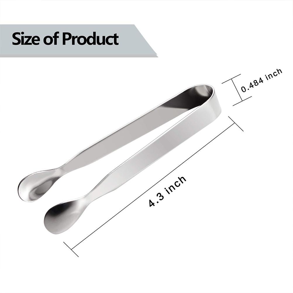 6PCS Ice Tongs Mini Serving Tongs Stainless Steel Kitchen Tongs for Appetizers Sugar Cube