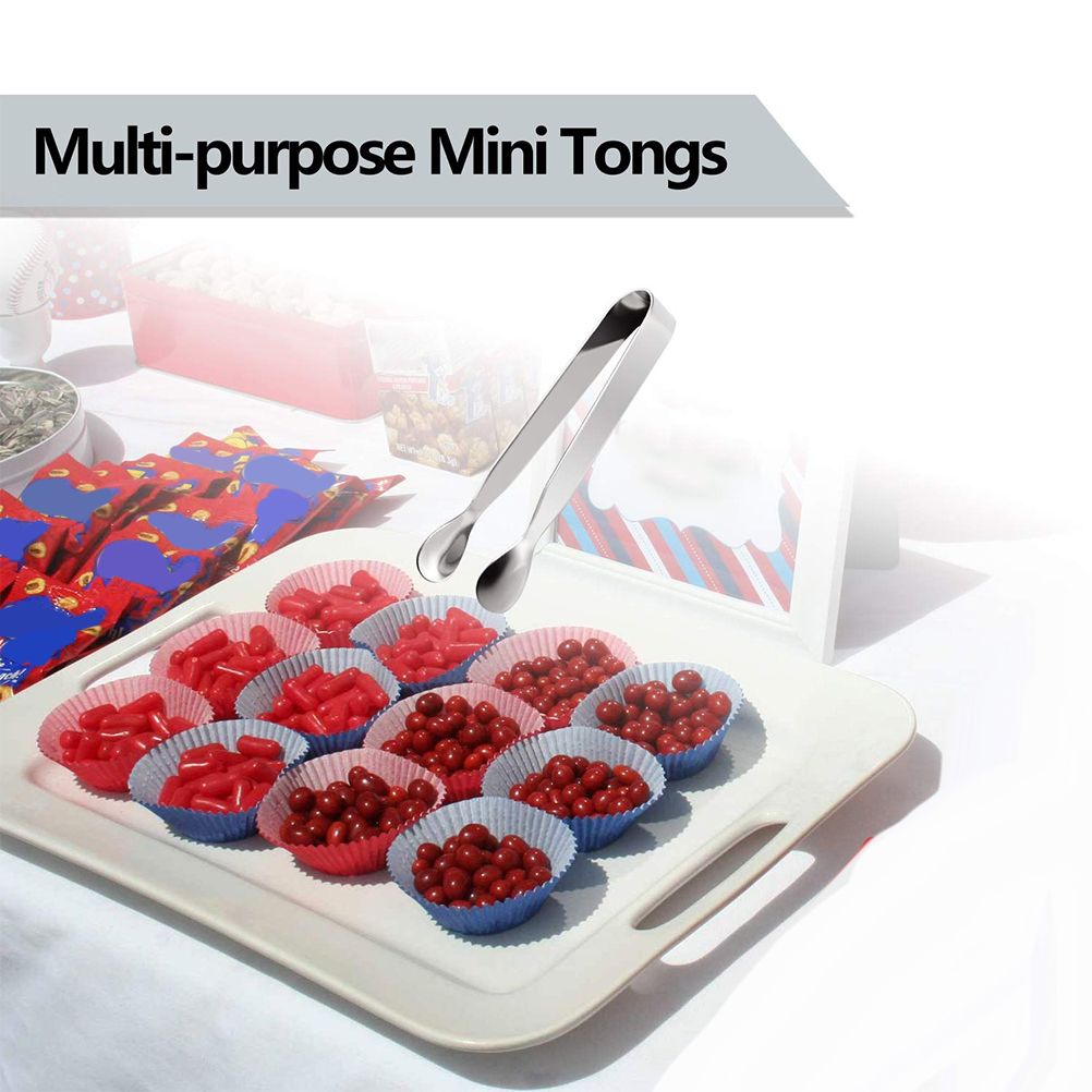 6PCS Ice Tongs Mini Serving Tongs Stainless Steel Kitchen Tongs for Appetizers Sugar Cube