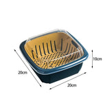 Kitchen Colander with Lid Household Double Layer Basket Multifunction Storage Containers for Fruits Vegetable - Front View