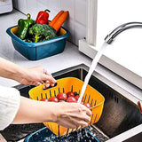 Kitchen Colander with Lid Household Double Layer Basket Multifunction Storage Containers for Fruits Vegetable - Close-Up Angle