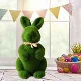 Artificial Moss Bunny Garden Statues Ornaments Durable Lightweight Artificial Animal Ornament for Cupboard Office - Rear View