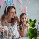 Artificial Moss Bunny Garden Statues Ornaments Durable Lightweight Artificial Animal Ornament for Cupboard Office - Close-Up Angle
