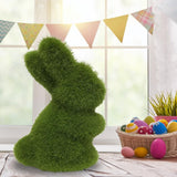 Artificial Moss Bunny Garden Statues Ornaments Durable Lightweight Artificial Animal Ornament for Cupboard Office - Front View