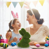 Artificial Moss Bunny Garden Statues Ornaments Durable Lightweight Artificial Animal Ornament for Cupboard Office - 45-Degree Angle