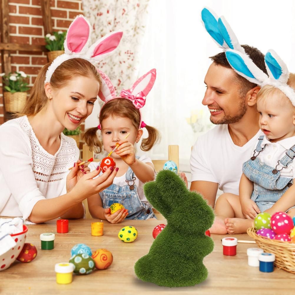 Artificial Moss Bunny Garden Statues Ornaments Durable Lightweight Artificial Animal Ornament for Cupboard Office