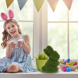 Artificial Moss Bunny Garden Statues Ornaments Durable Lightweight Artificial Animal Ornament for Cupboard Office