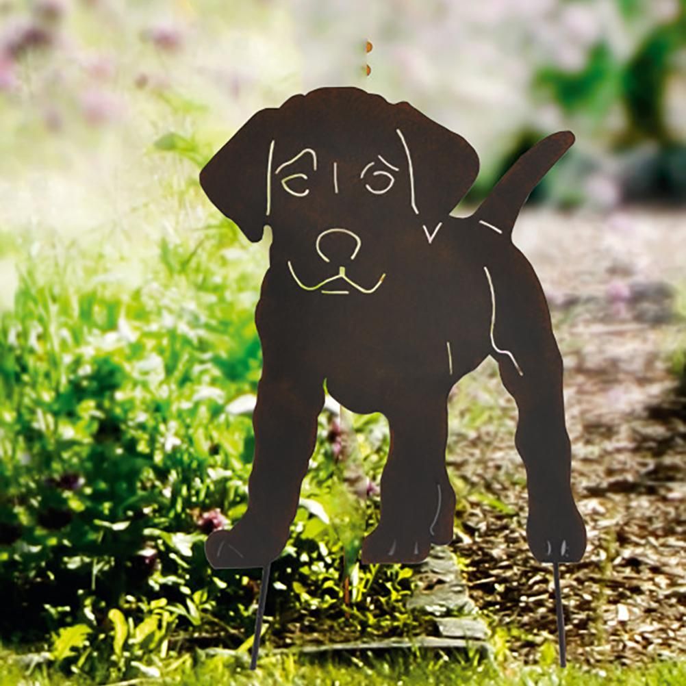 Metal Garden Dog Statue Decorative Stakes Animal Silhouette for Garden Home Decor Outdoor Gifts